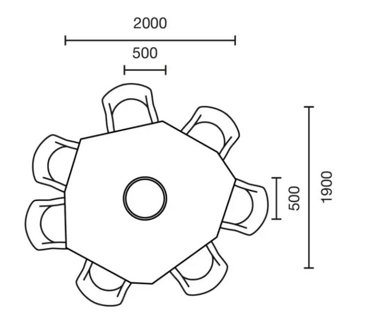 A 2d drawing of a bespoke contemporary bar table for a UK Gym franchise.