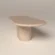 Pill shaped, oval concrete dining table -handmade in London studio with polished concrete in clay colour for uk interiors.