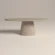 oval-concrete-dining-table-pedestal-dune-side-view-uk Oval dining table with pedestal base. Side view of table, made with gfrc concrete, in sand colour. Has a modern minimalist look to suit contemporary interiors -handmade in London studio.