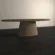 oval-dining-table-scultural-pedestal-base-lower-back-view Oval dining table with pedestal base. Lowe-back view of table, made with gfrc concrete, in sand colour. Has modern style that will suit modern minimalist to contemporary interiors.