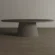oval-polished-concrete-dining-table-gray-side-view-uk Oval Concrete Dining Table with Conical Pedestal Base
