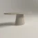 oval-sculptural-concrete-dining-table-clay-perspective-london-uk Sculptural dining table -oval tabletop with monolithic pedestal base. Handmade by Gumiworks in London.