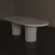 pill-shaped-dining-table-stone-white-double-pedestal Front angle view of Double pedestal, pill-shape dining table. Made with gfrc concrete in pearls white colour.