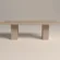 Concrete rectangle dining table with double monolithic base. Custom colour and sizes for UK interiors.