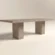 Rectangular Concrete Dining Table with twin pedestal base , designed for modern brutalist, industrial style interiors -handmade in London UK.