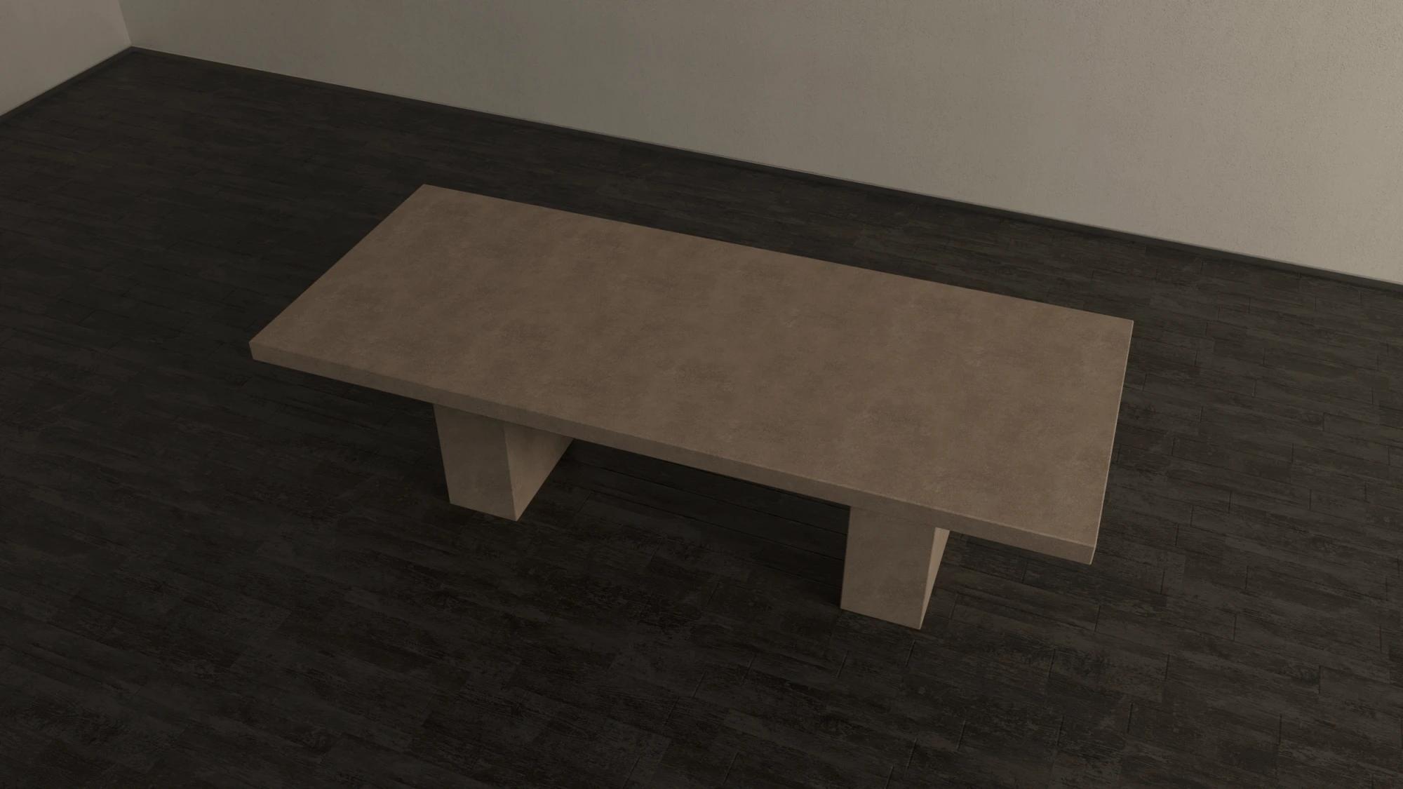 rectangular-concrete-dining-table-monolith-twin-pedestal-base-top-view Rectangular Concrete Dining Table | Monolith Twin Pedestal Base