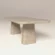 rounded-rectangular-concrete-dining-table-sculptural-pedestal-pearl-white-perspective-london-uk Rounded rectangular concrete dining table with sculptural double pedestal base. Front of table, finished in limestone colour polished concrete - London UK.