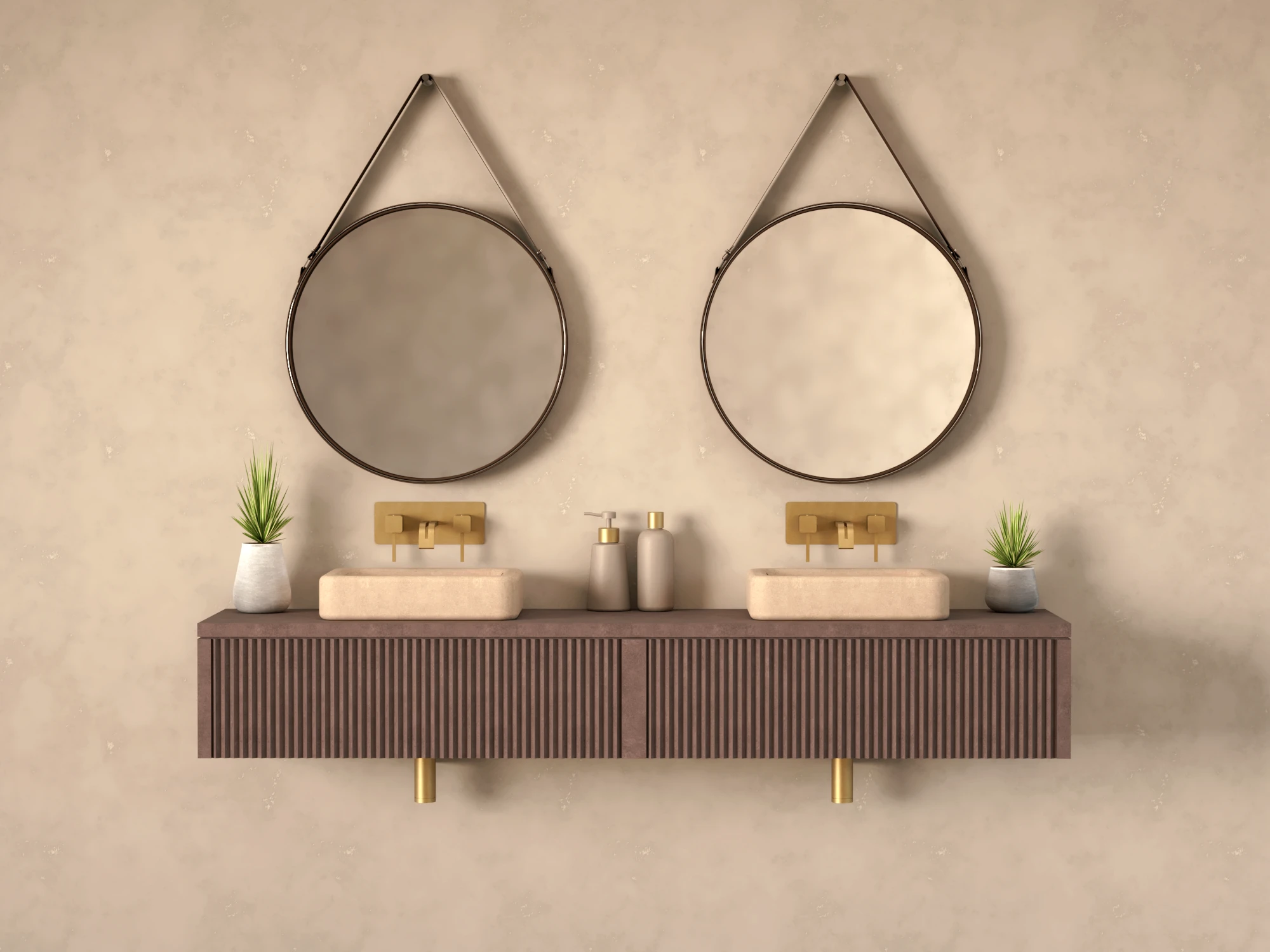 concrete-wash-basin-countertop-double-sink-natural-london-bahtroom-uk Concrete Basin – Soft Rectangular Countertop Vessel Sink